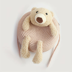 Kids Straw Woven Cross Body Bag