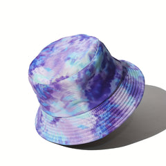 Tie Dye Printed UV Protection Bucket Hat for Outdoor Activities