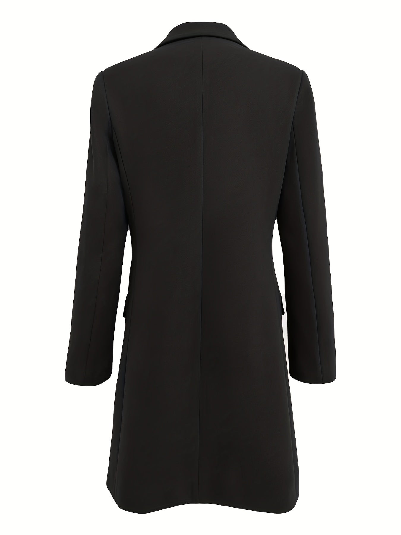 Solid Single Breasted Jacket For Fall & Winter