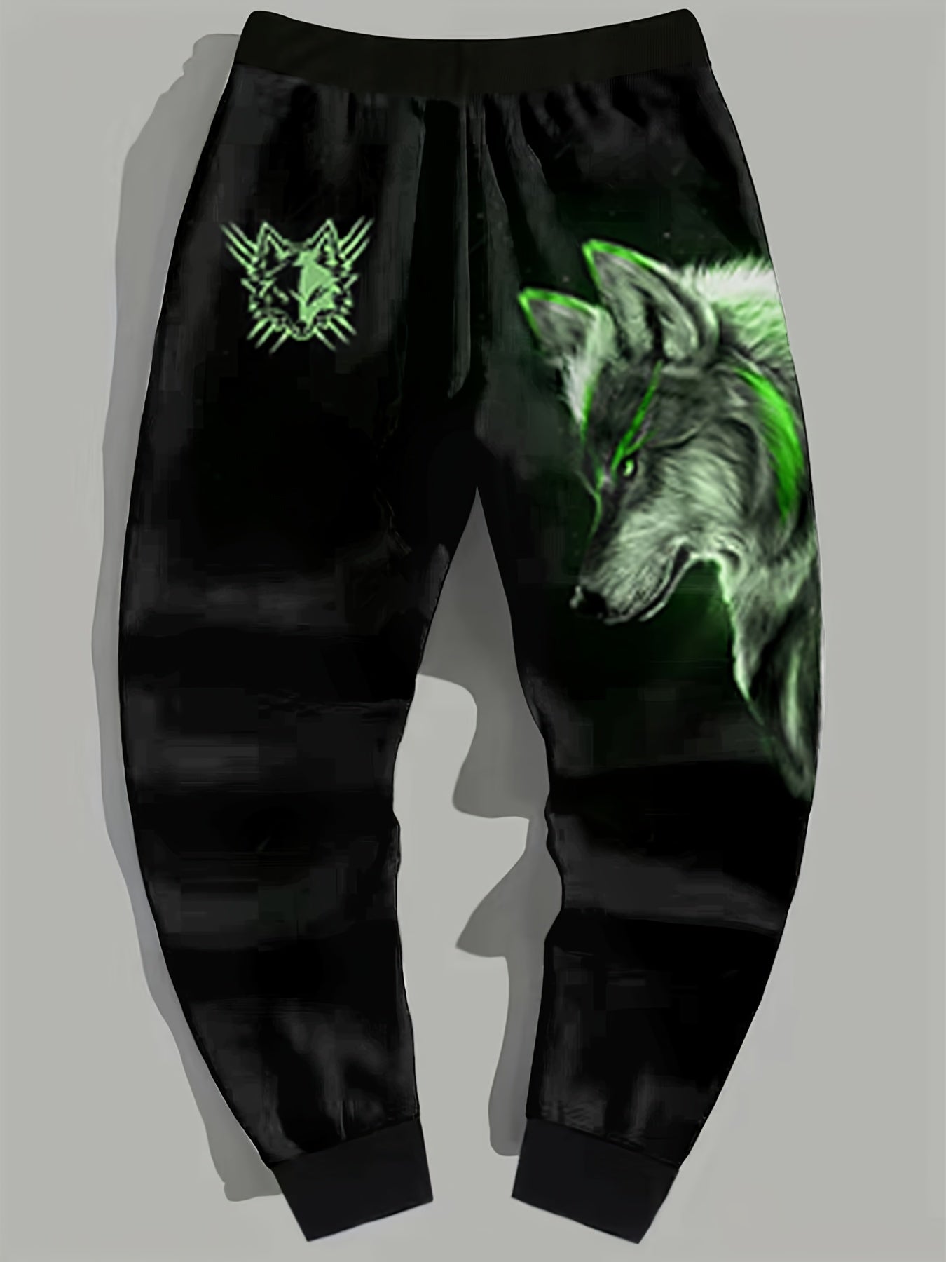 Men's Wolf Graphic Sweatpants Outdoor Joggers