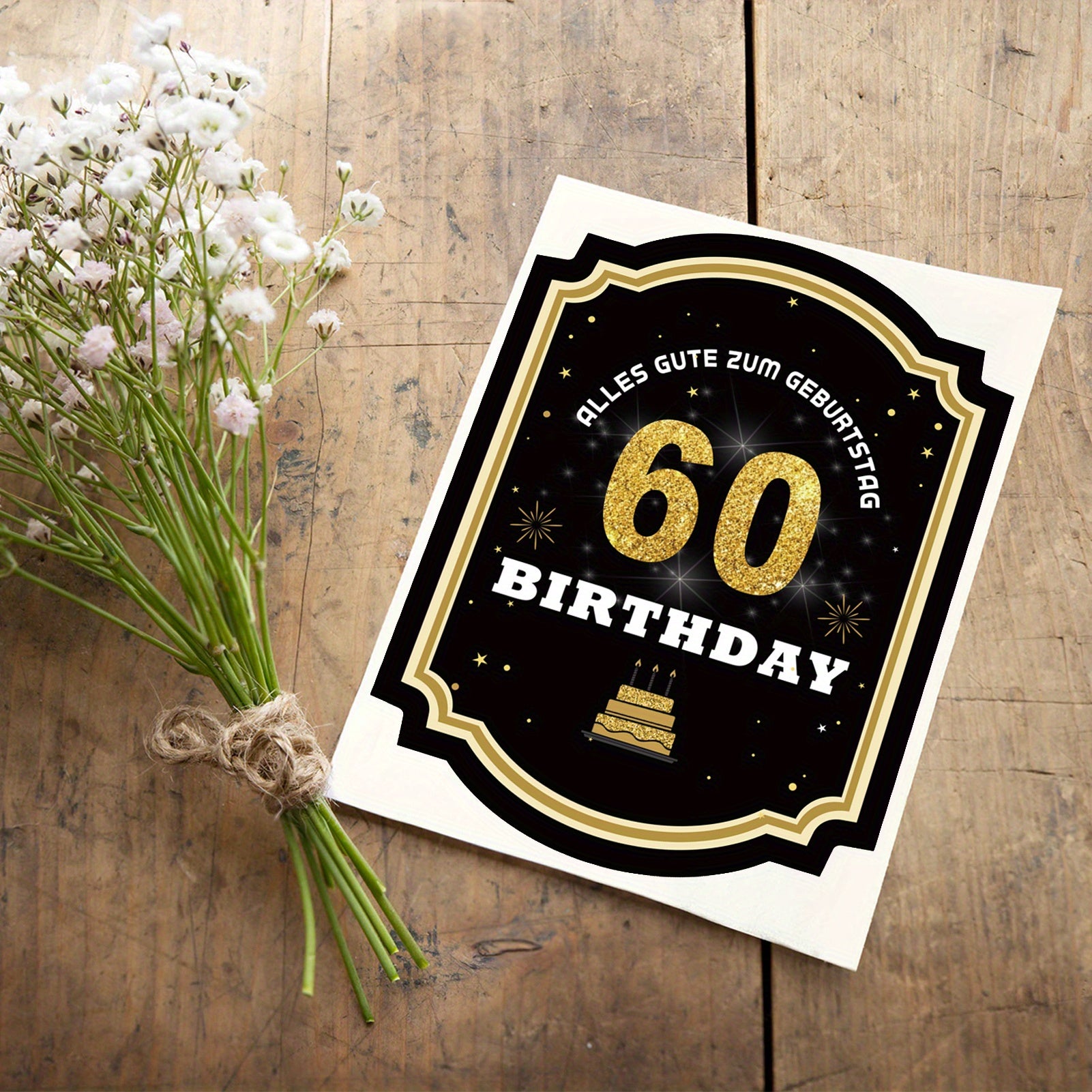 60th Birthday Bottle Labels Self Adhesive Sparkling Wine Happy Birthday Party