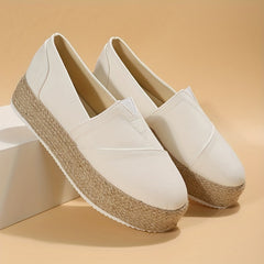 Women's Thick Bottom Espadrilles Loafers Slip On Low Flat Shoes