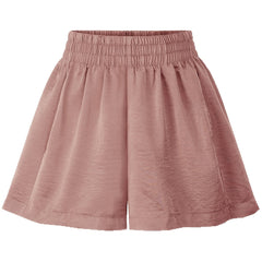 Solid Color Elastic Waist Shorts for Women