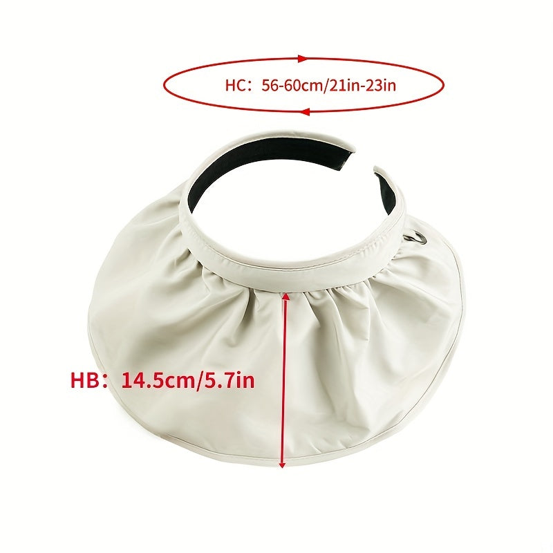 Foldable Shell Visor Hat Solid Sunscreen Headband Summer Sun Hat Women