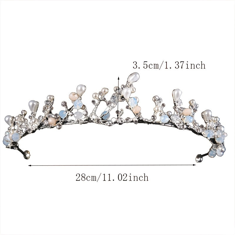 Vintage Baroque Crystal Tiara Bride Headpiece
