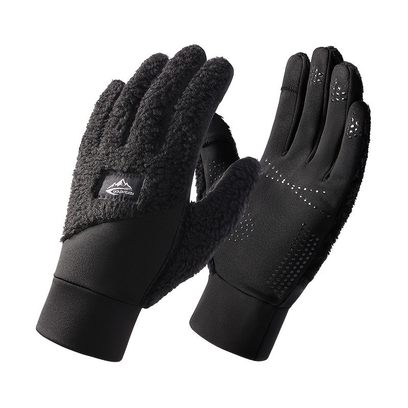 Winter Cycling Gloves Thickened Plus Velvet Men Women Windproof Touch Screen