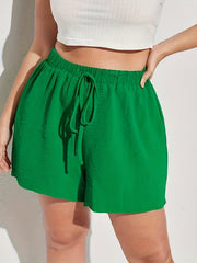 Casual 2 Piece Set: Polo Neck Blouse & Drawstring Shorts