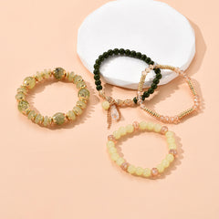 Bohemian Beaded Bracelet Kit Multilayer Stretch Bangle Hand Jewelry 4 Pcs