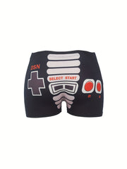 Graphic Print Skinny Shorts Yoga Casual Summer Shorts