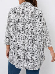 Leopard Print Button Up Long Sleeve Blouse