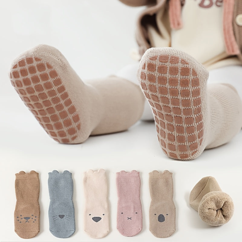 Fleece Lined Anti Slip Floor Socks for Baby Boys Girls