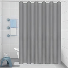 Waterproof Shower Curtain with Metal Buckle and Hooks