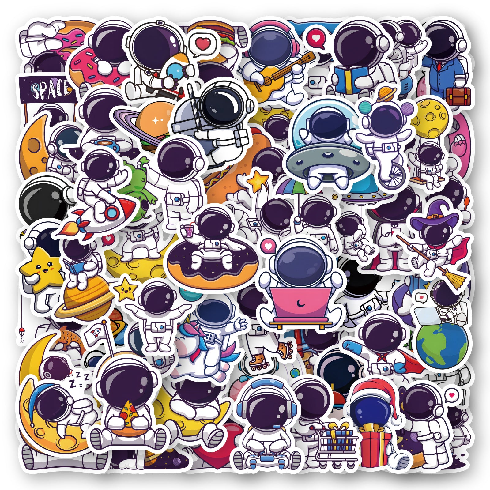 61pcs Astronaut Stickers Spaceman Decals for Water Bottles Laptop