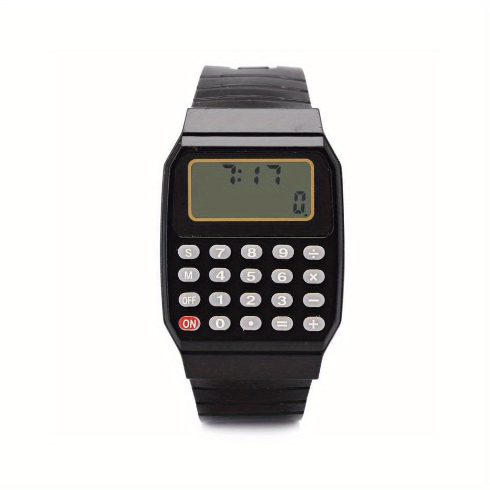 Kids Calculator Watch LCD Clock Silicone Date Time Electronic Wrist Watches