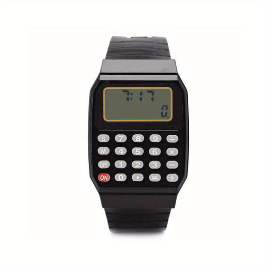 Kids Calculator Watch LCD Clock Silicone Date Time Electronic Wrist Watches