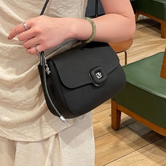 Stylish Large Capacity Leather Crossbody Bag in Khaki