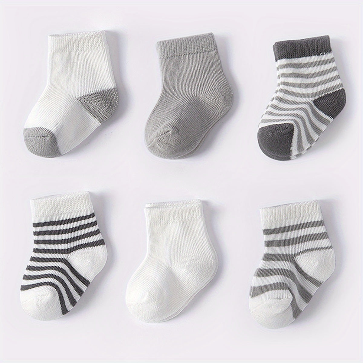 6 Pairs Baby Boys Casual Breathable Short Socks for All Seasons