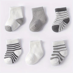 6 Pairs Baby Boys Casual Breathable Short Socks for All Seasons
