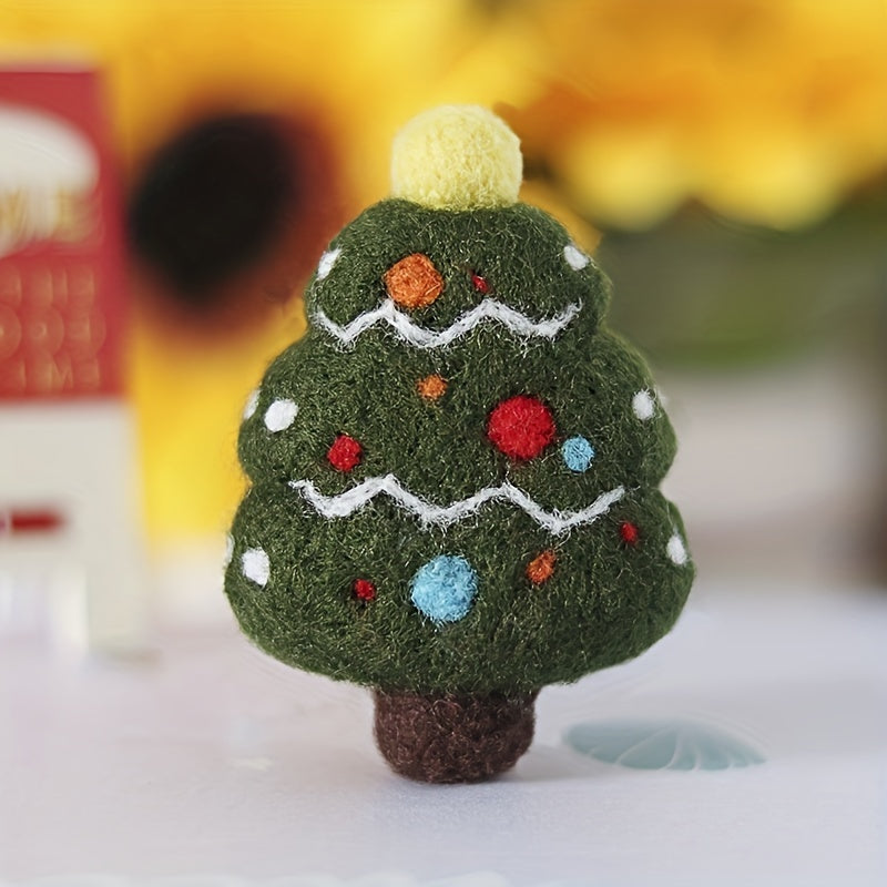 Christmas Tree Wool Needle Felting Kit DIY Package