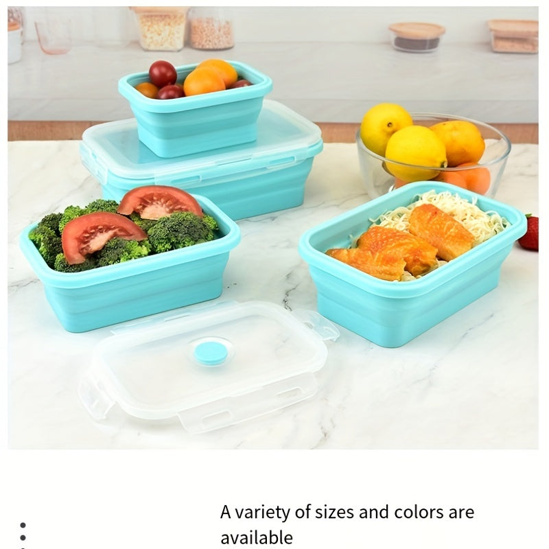 3pcs Collapsible Silicone Lunch Bento Box Portable Food Storage Container