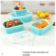 3pcs Collapsible Silicone Lunch Bento Box Portable Food Storage Container