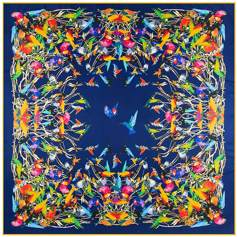 1pc 129 Square Satin Head Scarf Silk Feeling Soft Breathable Shawl Sunscreen