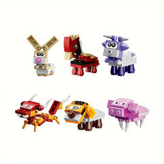 3pcs Animal Building Blocks in Vibrant Colors