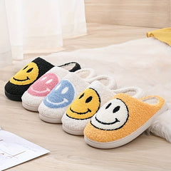 Men's Smiling Face Warm Slip On Slippers