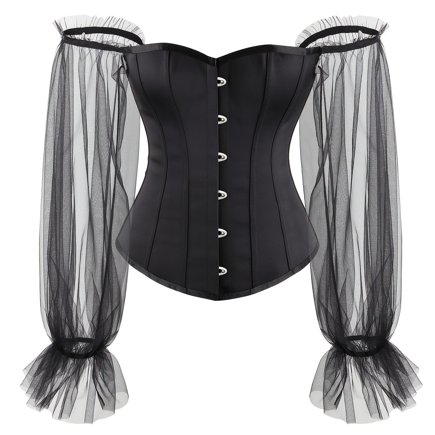 Satin Lace Up Corset Top Renaissance Floral Bustier