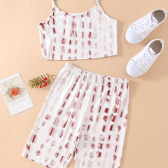 Girls Tie Dye Cami Top & Biker Shorts Set Kids Summer Clothes