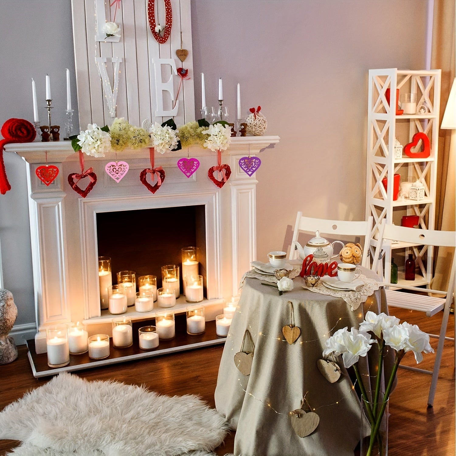 20pcs Christmas Heart Hanging Decoration for Door and Mall Shop