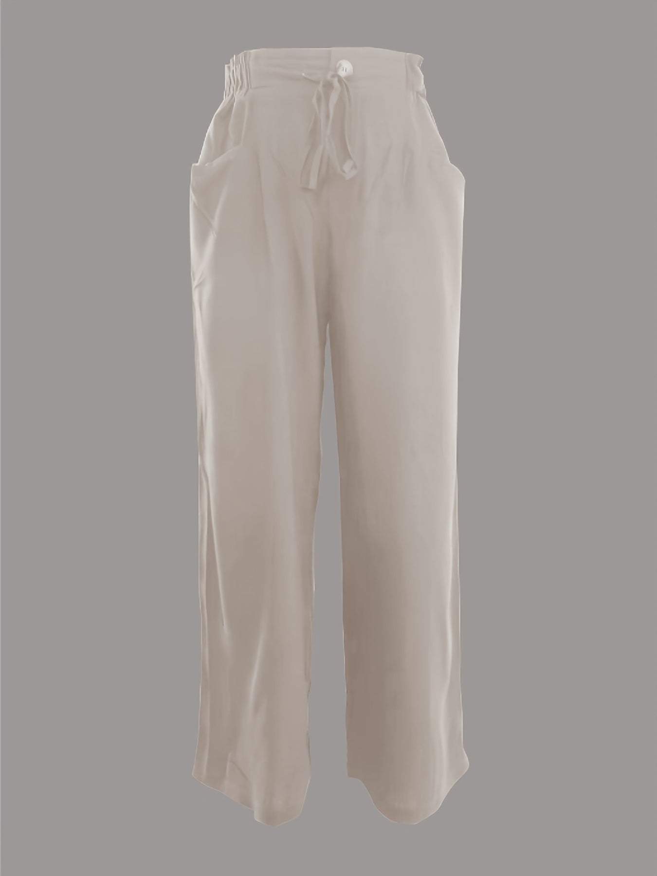 Minimalist Drawstring Wide Leg Pants with Pockets