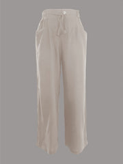Minimalist Drawstring Wide Leg Pants with Pockets