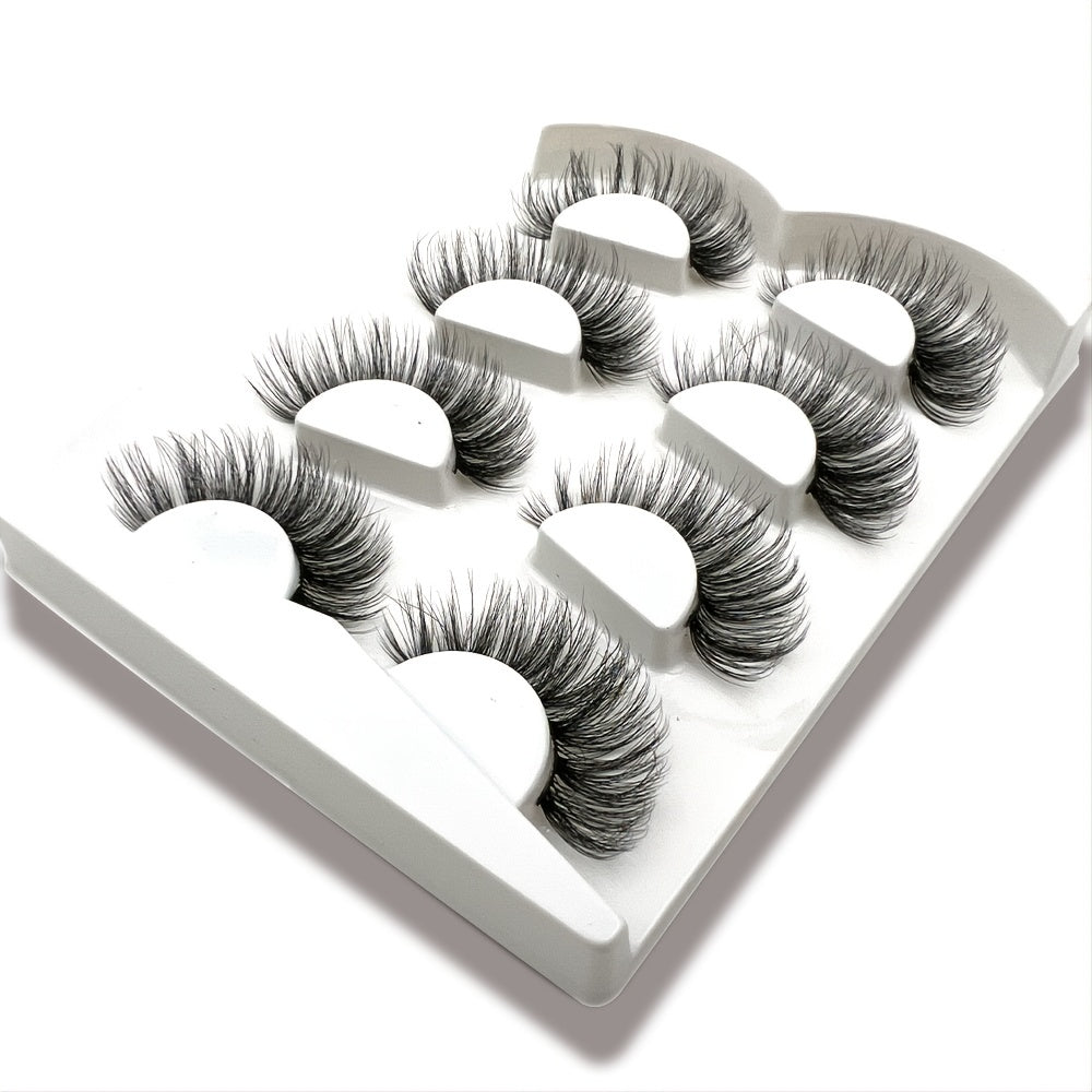 4 Pairs 3D Mink Lashes Bulk Faux With Custom Box Wispy Natural Mink Lashes