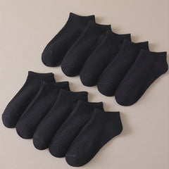 10 Pairs Solid Low Cut Ankle Socks Women's Stockings