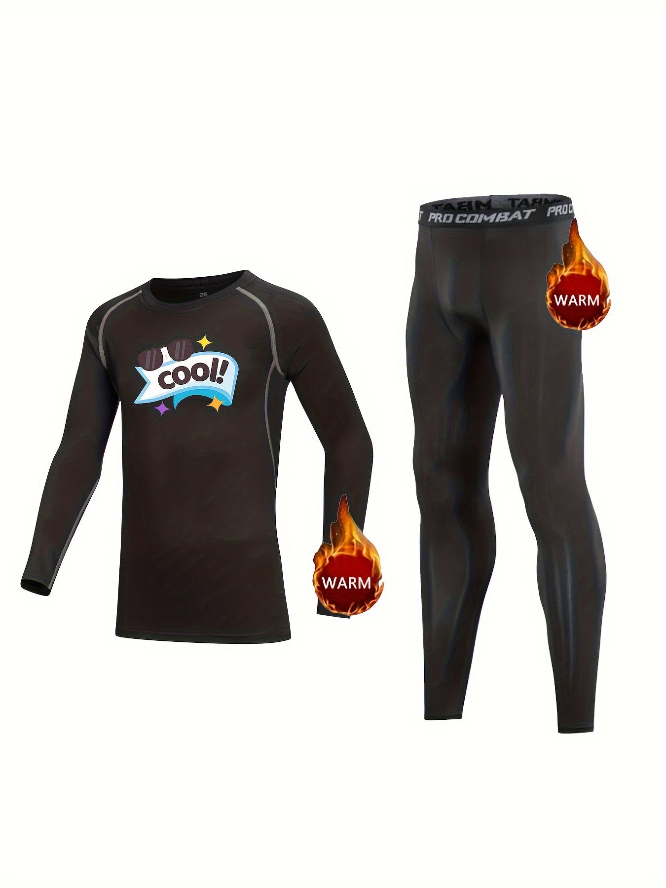 Kids Compression Fleece Set Crew Neck Pullover & Matching Pants