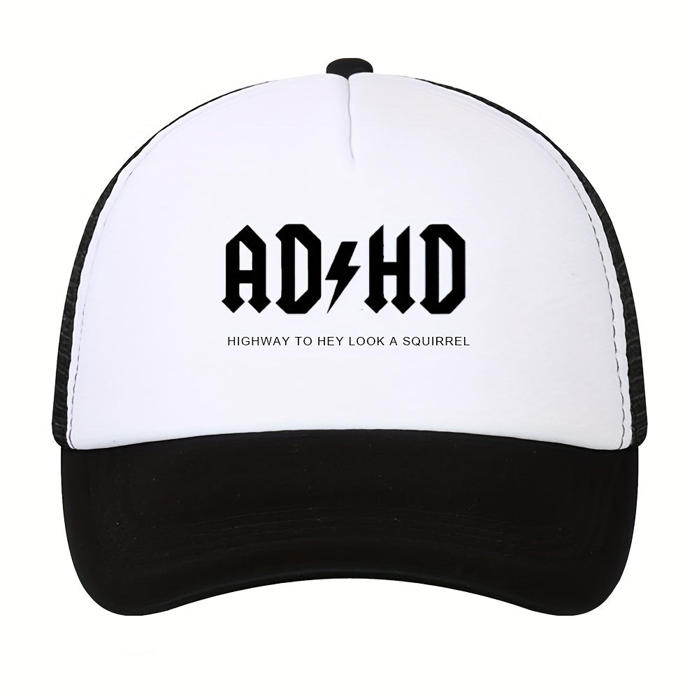 Letter Print Baseball Cap Men's Sun Hat Mesh Breathable Outdoor Sports Hat