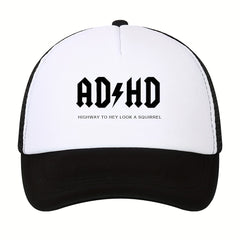 Letter Print Baseball Cap Men's Sun Hat Mesh Breathable Outdoor Sports Hat