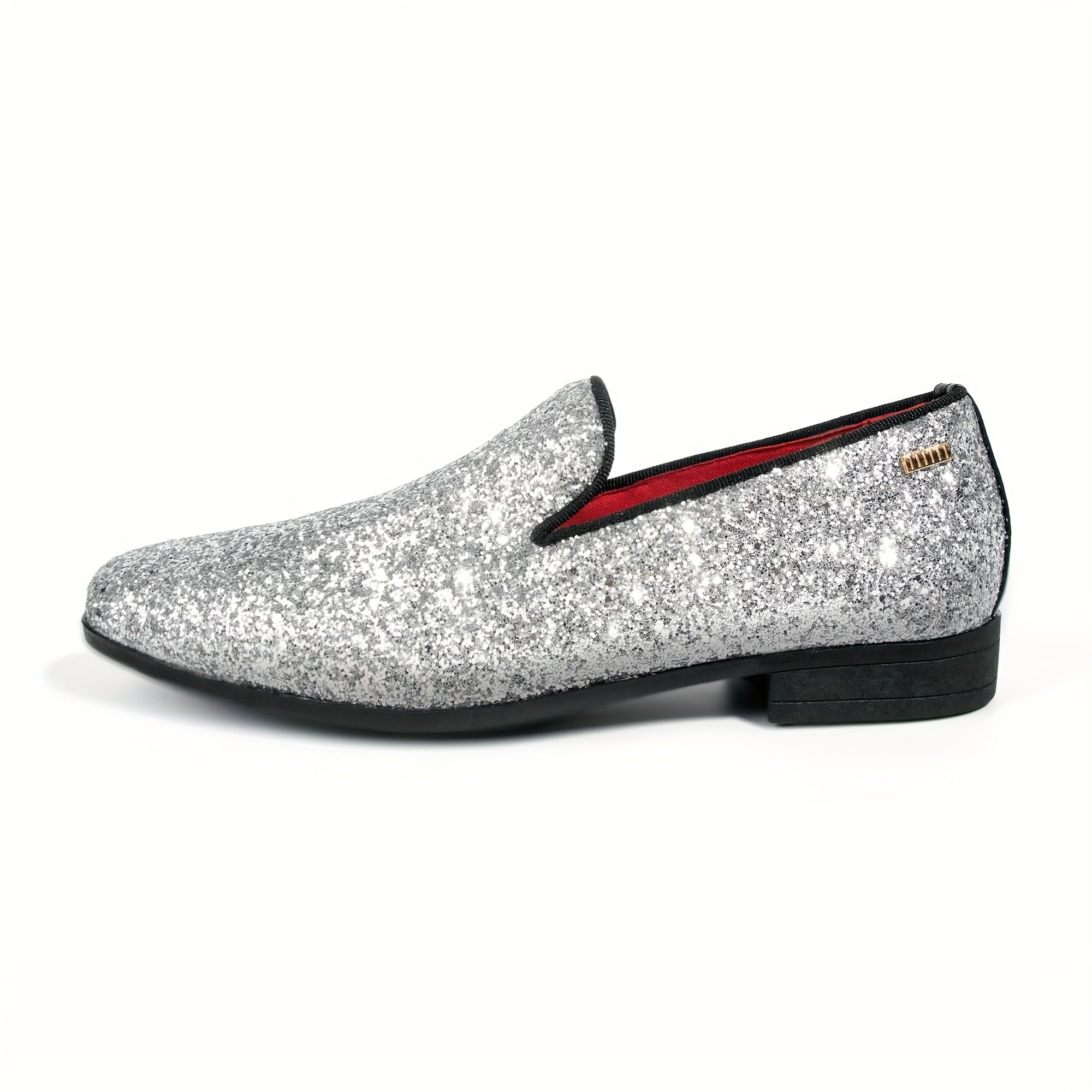 Men's Glitter Loafers Slip-On Dress Shoes for Party Wedding