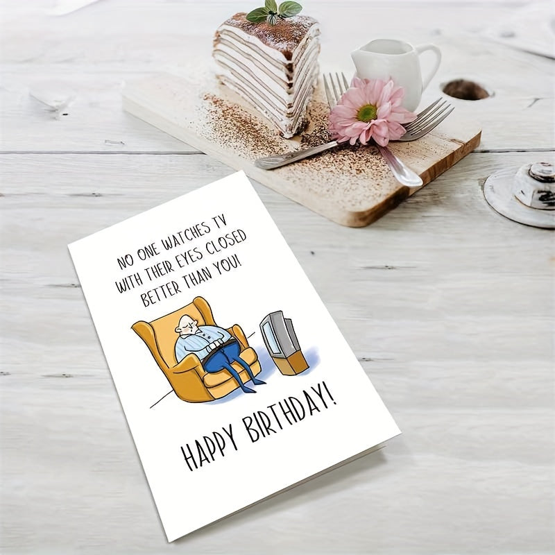Funny Birthday Card For Men - TV Watcher - Set of 2