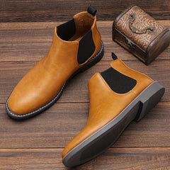Men's Round Toe Slip On Chelsea Boots