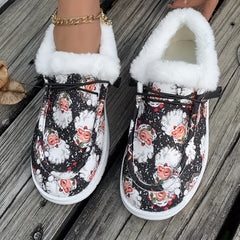 Christmas Santa Print Flat Non Slip Skate Shoes