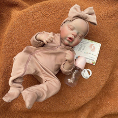 Realistic Bald Vinyl Baby Girl Reborn Doll with Bow - Perfect Gift for Girls
