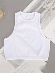 Solid Ribbed Tank Top & Stretch Leggings Set
