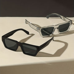 Vintage Rectangle Sunglasses Men Women 90s Retro Chunky Sun Shades
