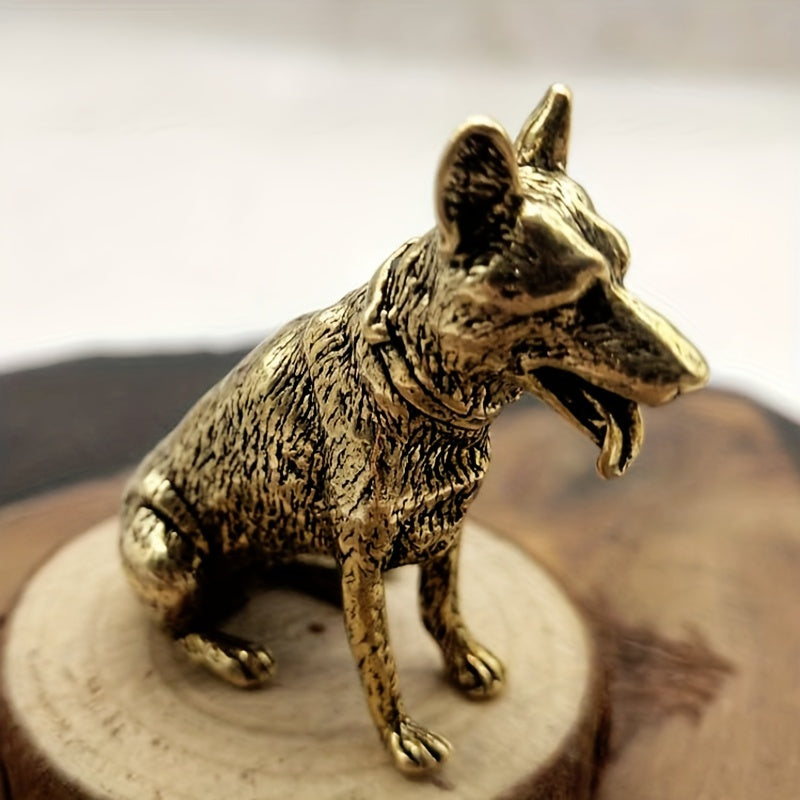 Brass Military Dog Wolf Husky Animal Model Metal Crafts