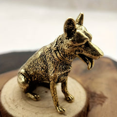 Brass Military Dog Wolf Husky Animal Model Metal Crafts