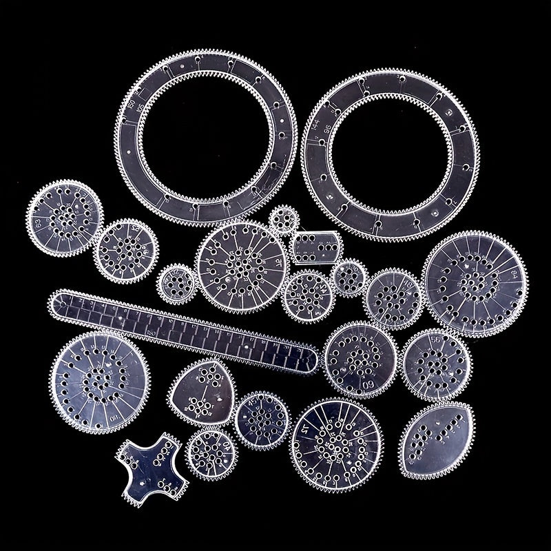 22pcs Spirograph Drawing Set Geometric Ruler Creative Educational Kids Toy