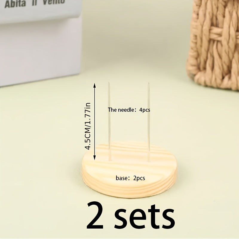6pcs 2sets Wooden Doll Holder Toy Doll Display Stand