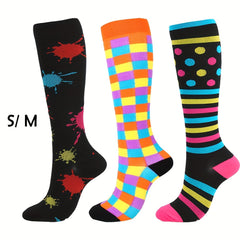 3 Pairs Knee High Compression Socks for Women Men